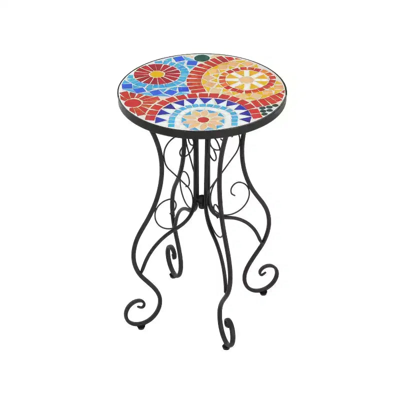 Table d'appoint d'extérieur, colorée+noire