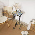 Patio Side Table,Colorful+Black