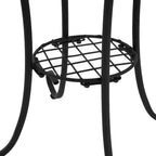 Table d'appoint de patio avec étagère, Brun+Noir