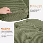 Materasso Tri-Fold da 6 Pollici, Divano Letto Pieghevole da Pavimento con Schiuma di Supporto ad Alta Densità, Letto Portatile per Ospiti per Campeggio, Soggiorno, Tessuto Morbido in Velluto a Coste