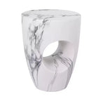 Christopher Knight Home Zain Tavolino da Esterno Rotondo Moderno in Cemento Leggero con Intaglio