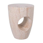 Christopher Knight Home Zain Tavolino da Esterno Rotondo Moderno in Cemento Leggero con Intaglio