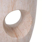 Christopher Knight Home Zain Tavolino da Esterno Rotondo Moderno in Cemento Leggero con Intaglio