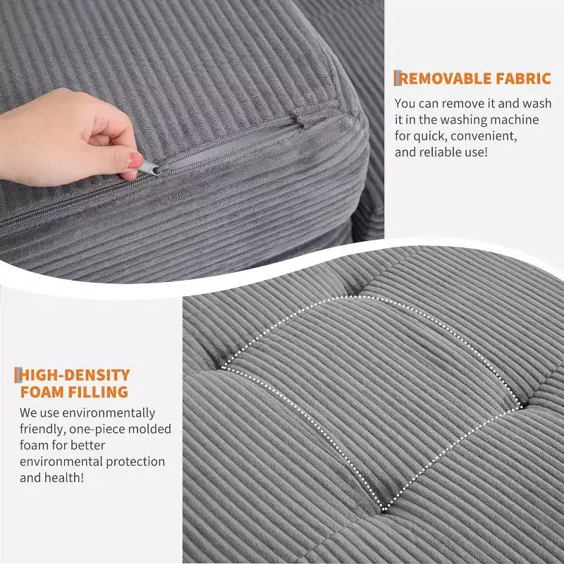 Materasso Pieghevole a Tre Ante, Materasso Pieghevole in Memory Foam, Divano Letto Pieghevole da Pavimento con Schiuma di Supporto ad Alta Densità, Materasso Pieghevole Singolo per Soggiorno