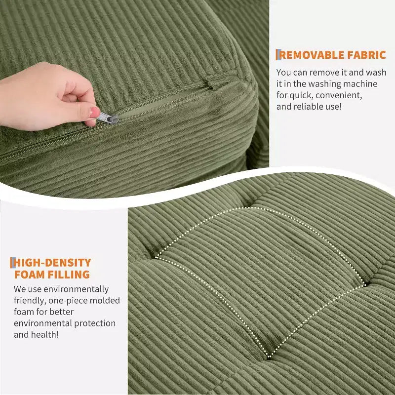 Materasso Pieghevole a Tre Ante, Materasso Pieghevole in Memory Foam, Divano Letto Pieghevole da Pavimento con Schiuma di Supporto ad Alta Densità, Materasso Pieghevole Singolo per Soggiorno