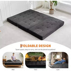 Materasso Pieghevole a Tre Ante, Materasso Pieghevole in Memory Foam, Divano Letto Pieghevole da Pavimento con Schiuma di Supporto ad Alta Densità, Materasso Pieghevole Singolo per Soggiorno