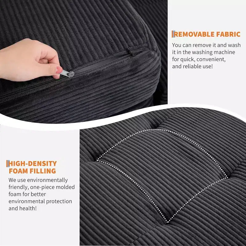 Materasso Pieghevole a Tre Ante, Materasso Pieghevole in Memory Foam, Divano Letto Pieghevole da Pavimento con Schiuma di Supporto ad Alta Densità, Materasso Pieghevole Singolo per Soggiorno