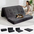 Tri-Fold Mattress, Memory Foam Foldable Mattress, Foldable Floor Sofa Bed with High-Density Support Foam, Single Folding Mattress for Living Room
