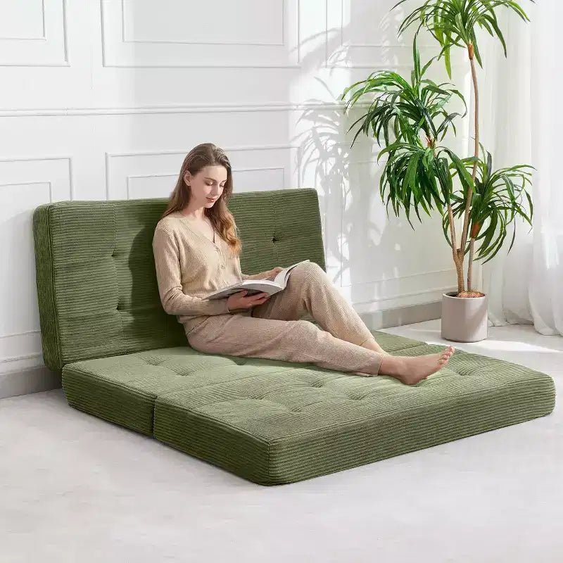 Materasso Pieghevole a Tre Ante, Materasso Pieghevole in Memory Foam, Divano Letto Pieghevole da Pavimento con Schiuma di Supporto ad Alta Densità, Materasso Pieghevole Singolo per Soggiorno