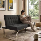 Divano Letto Convertibile in Tessuto FurnitureR, Divano Letto Moderno Regolabile con Cuscino Trapuntato, Divano Letto per Piccoli Spazi in Soggiorno per Ospiti