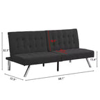 Divano Letto Convertibile in Tessuto FurnitureR, Divano Letto Moderno Regolabile con Cuscino Trapuntato, Divano Letto per Piccoli Spazi in Soggiorno per Ospiti