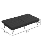 Divano Letto Convertibile in Tessuto FurnitureR, Divano Letto Moderno Regolabile con Cuscino Trapuntato, Divano Letto per Piccoli Spazi in Soggiorno per Ospiti