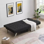 Divano Letto Convertibile in Tessuto FurnitureR, Divano Letto Moderno Regolabile con Cuscino Trapuntato, Divano Letto per Piccoli Spazi in Soggiorno per Ospiti