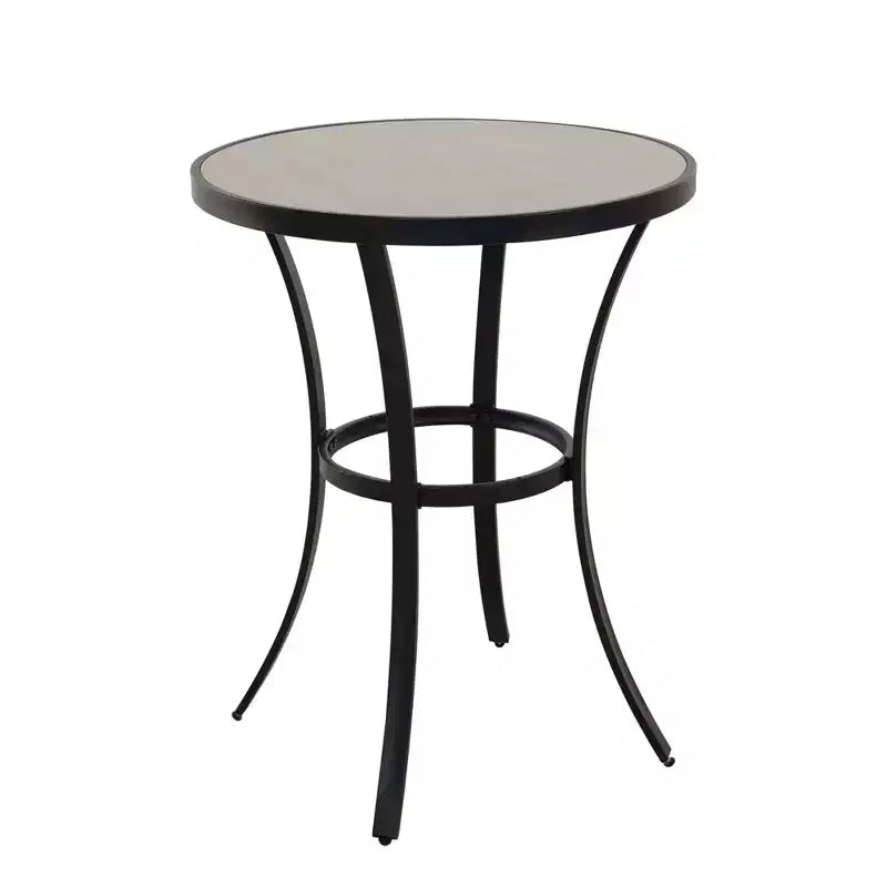 Outdoor Ceramic Iron Round Bar Table/Side Table