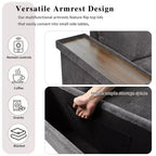 Divano Letto Sezionale Convertibile Whisen con Contenitore, Divano Estraibile con Contenitore Nascosto - Grigio