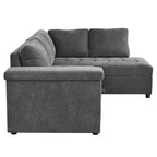 Divano Letto Sezionale Convertibile Whisen con Contenitore, Divano Estraibile con Contenitore Nascosto - Grigio