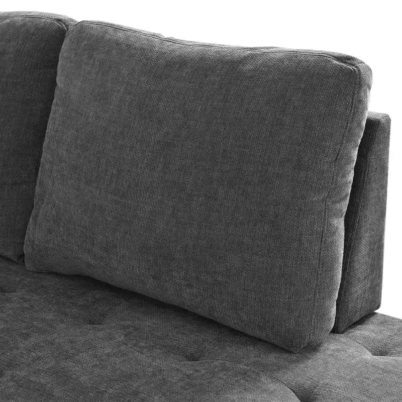 Divano Letto Sezionale Convertibile Whisen con Contenitore, Divano Estraibile con Contenitore Nascosto - Grigio