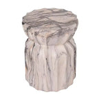 Tavolino scultoreo con scanalature in cemento leggero a motivo marmorizzato moderno Eulalia di Christopher Knight Home per patio