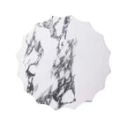 Tavolino scultoreo con scanalature in cemento leggero a motivo marmorizzato moderno Eulalia di Christopher Knight Home per patio