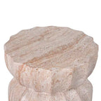 Tavolino scultoreo con scanalature in cemento leggero a motivo marmorizzato moderno Eulalia di Christopher Knight Home per patio