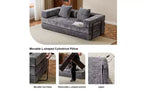 Divano Letto Convertibile MooxvMoo Floor, Divano Futon in Velluto a Coste con Cuscino, Divano Letto per Soggiorno Camera da Letto, Grigio