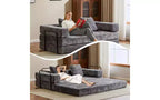 Divano Letto Convertibile MooxvMoo Floor, Divano Futon in Velluto a Coste con Cuscino, Divano Letto per Soggiorno Camera da Letto, Grigio