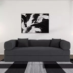 MooxvMoo 79 Modular Sectional Sofa Bed Convertible, Pudding Floor Sofa, Compression Sleeper for Living Room Bedroom, Gray