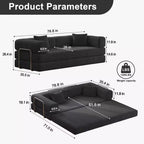 Divano Letto Componibile MooxvMoo 79, Divano Pavimento Pudding, Materasso a Compressione per Soggiorno Camera da Letto, Grigio
