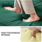 MooxvMoo 79 Divano Letto Sezionale Modulare Convertibile, Divano da Terra Pudding, Letto a Compressione per Soggiorno Camera da Letto, Verde Scuro