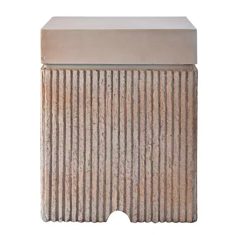 Table d'appoint cache-bouteille de propane Whisen Outdoor, table d'appoint carrée pour brasero à gaz, table d'appoint de jardin avec poignée, lattes verticales