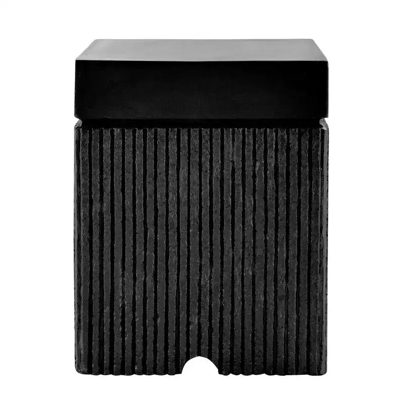 Table d'appoint cache-bouteille de propane Whisen Outdoor, table d'appoint carrée pour brasero à gaz, table d'appoint de jardin avec poignée, lattes verticales