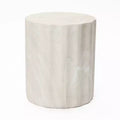 LuxenHome 17.7 Outdoor Side Table, Round End Table for Outside with Marbled Look, Small Patio Side Table for Balcony, Garden