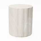 LuxenHome 17.7 Outdoor Side Table, Round End Table for Outside with Marbled Look, Small Patio Side Table for Balcony, Garden