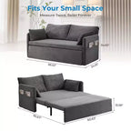 Canapé-lit convertible Mjkone avec dossier réglable, tissu polaire bouclette, gris