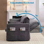 Canapé-lit convertible Mjkone avec dossier réglable, tissu polaire bouclette, gris
