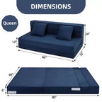 Divano Letto Pieghevole, Divano Letto Pieghevole con Cuscino, Sedia Letto Trasformabile Pieghevole, Materasso per Divano Futon con Schiuma di Memoria e Copertura Lavabile