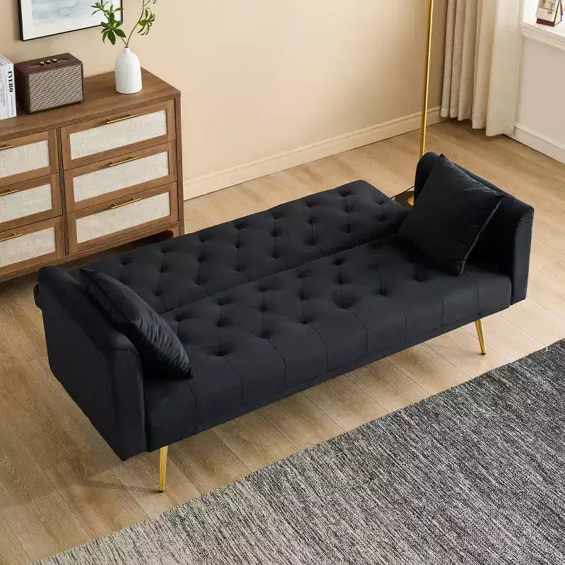 Canapé Loveseat Convertible 71", Canapé-lit en Velours pour Salon, Chambre, Bureau - ModernLuxe