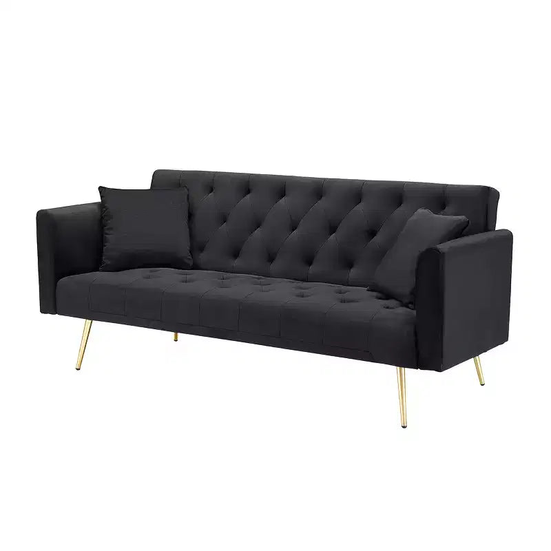 Canapé Loveseat Convertible 71", Canapé-lit en Velours pour Salon, Chambre, Bureau - ModernLuxe
