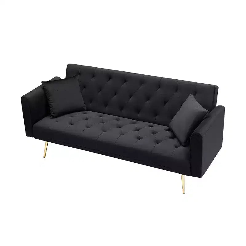 Canapé Loveseat Convertible 71", Canapé-lit en Velours pour Salon, Chambre, Bureau - ModernLuxe