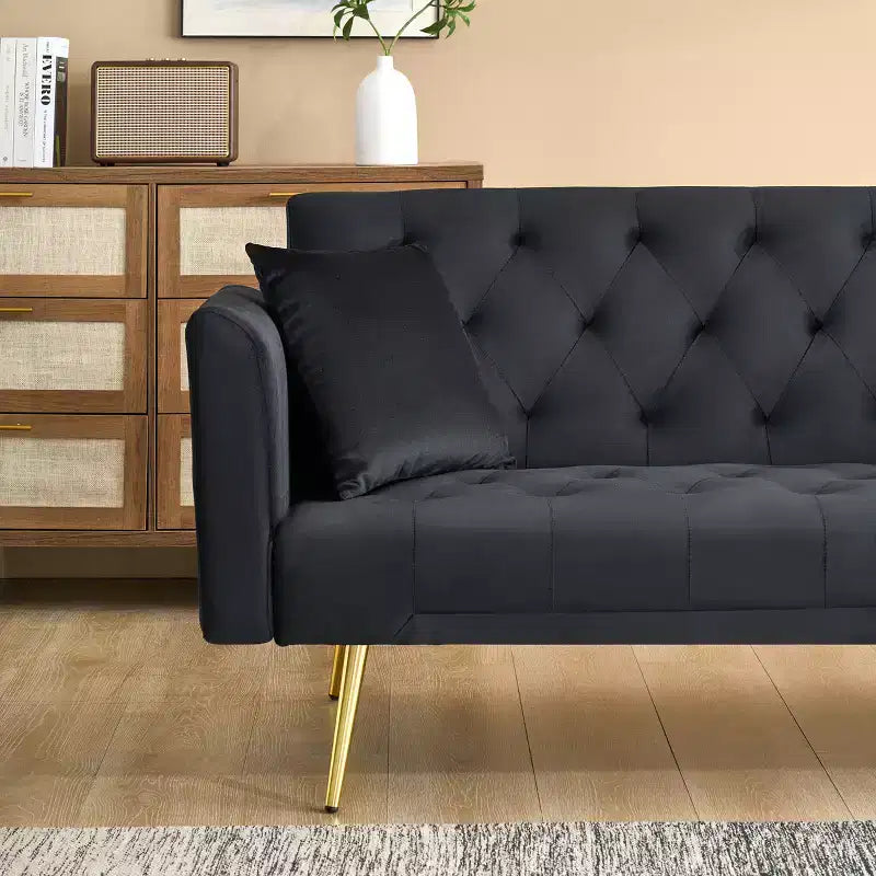 Canapé Loveseat Convertible 71", Canapé-lit en Velours pour Salon, Chambre, Bureau - ModernLuxe