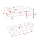 Canapé Loveseat Convertible 71", Canapé-lit en Velours pour Salon, Chambre, Bureau - ModernLuxe