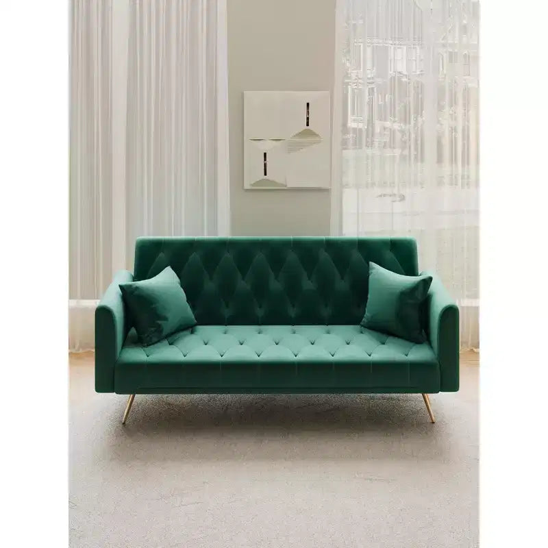 Canapé Loveseat Convertible 71", Canapé-lit en Velours pour Salon, Chambre, Bureau - ModernLuxe