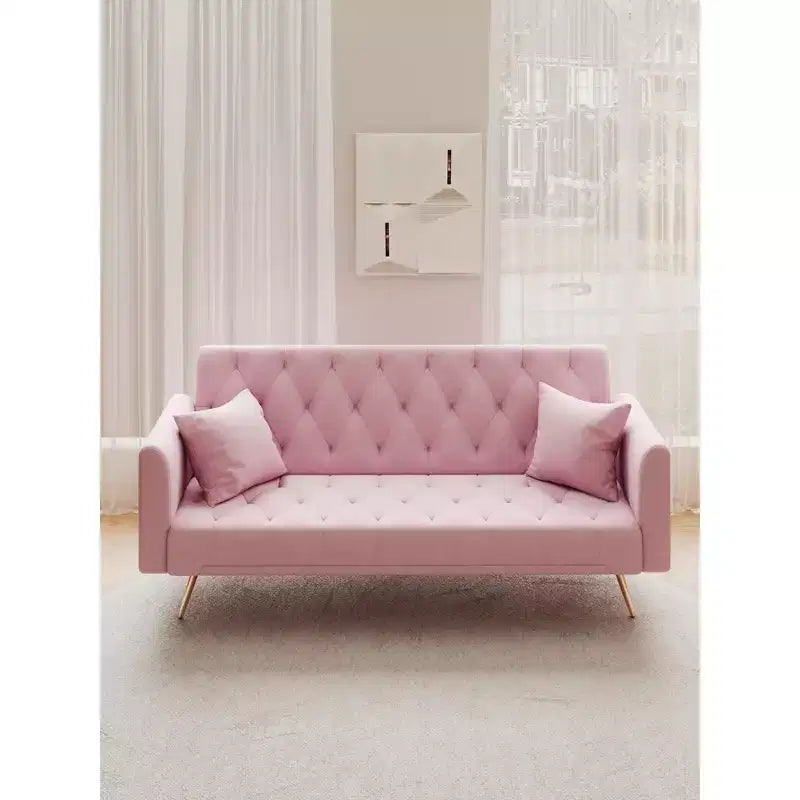 Canapé Loveseat Convertible 71", Canapé-lit en Velours pour Salon, Chambre, Bureau - ModernLuxe