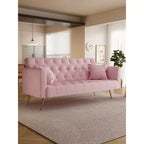 Canapé Loveseat Convertible 71", Canapé-lit en Velours pour Salon, Chambre, Bureau - ModernLuxe