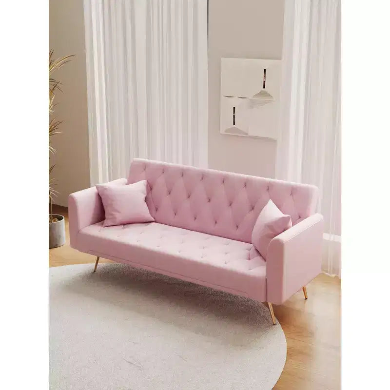 Canapé Loveseat Convertible 71", Canapé-lit en Velours pour Salon, Chambre, Bureau - ModernLuxe