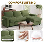Dyonery Divano Letto Reclinabile, Chaise Longue con Contenitore, Tasche Laterali, Porte USB, in Velluto a Coste