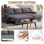 Dyonery Divano Letto Reclinabile, Chaise Longue con Contenitore, Tasche Laterali, Porte USB, in Velluto a Coste