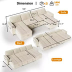 Dyonery Divano Letto Reclinabile, Chaise Longue con Contenitore, Tasche Laterali, Porte USB, in Velluto a Coste