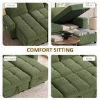 Dyonery Divano Letto Reclinabile, Chaise Longue con Contenitore, Tasche Laterali, Porte USB, in Velluto a Coste