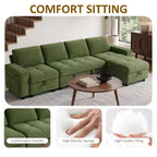 Dyonery Divano Letto Reclinabile, Chaise Longue con Contenitore, Tasche Laterali, Porte USB, in Velluto a Coste